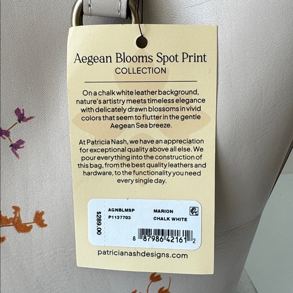 Patricia Nash Floral Leather Chalk White Floral Marion Tote Shoulder Bag - Picture 11 of 15